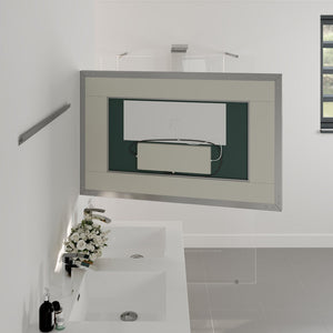 Eviva Illuminate 42" x 30" Rectangular Chrome Aluminum Framed Mirror