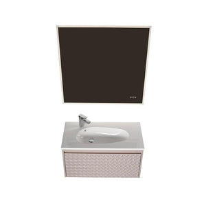 Blossom Thun 36″ Vanity with Droplet-Shaped Basin - LED Illuminated & 3D Diamond Pattern Design