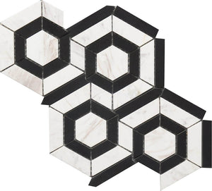 Roca Tile Usa Inc Elegant Ideas 9X12 Marble Mosaic Black And White Hexagon Rockart