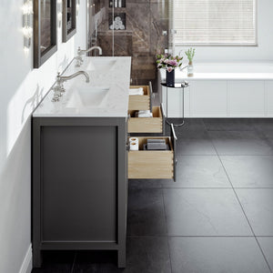 Artemis 72 in. Gray Double Sink  Bath Vanity with Engineered Top and Undermount Porcelain Sinks