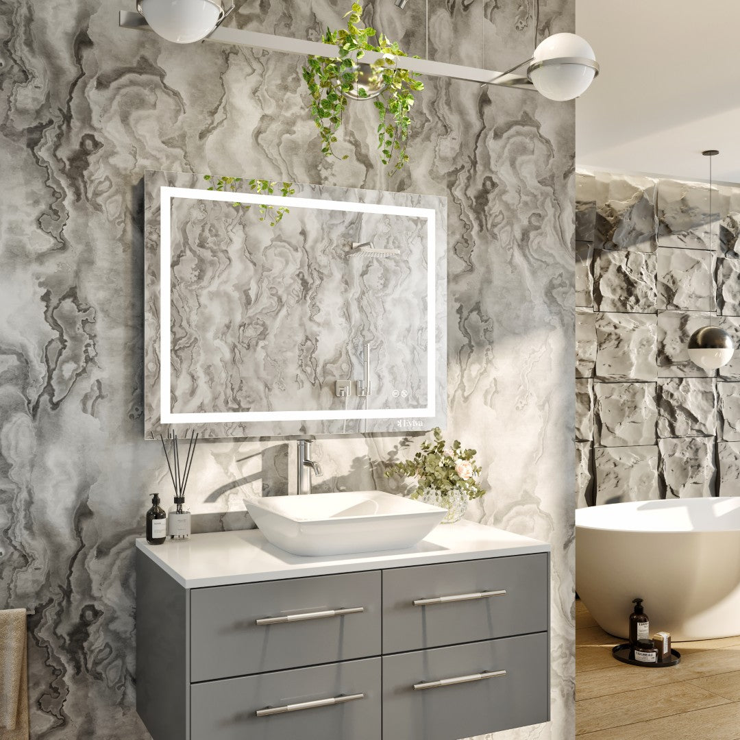 Eviva Glow 36" x 28" Rectangular Frameless Mirror