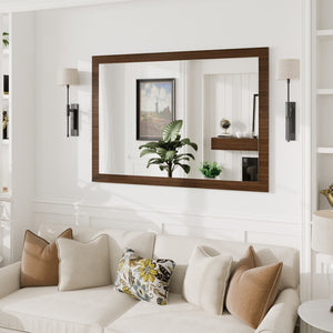 Eviva Reflection 42" x 32" Rectangular Gray Oak Wooden Framed Mirror