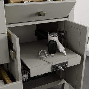 Artemis 60 in. Gray Double Sink  Bath Vanity with Engineered Top and Undermount Porcelain Sinks