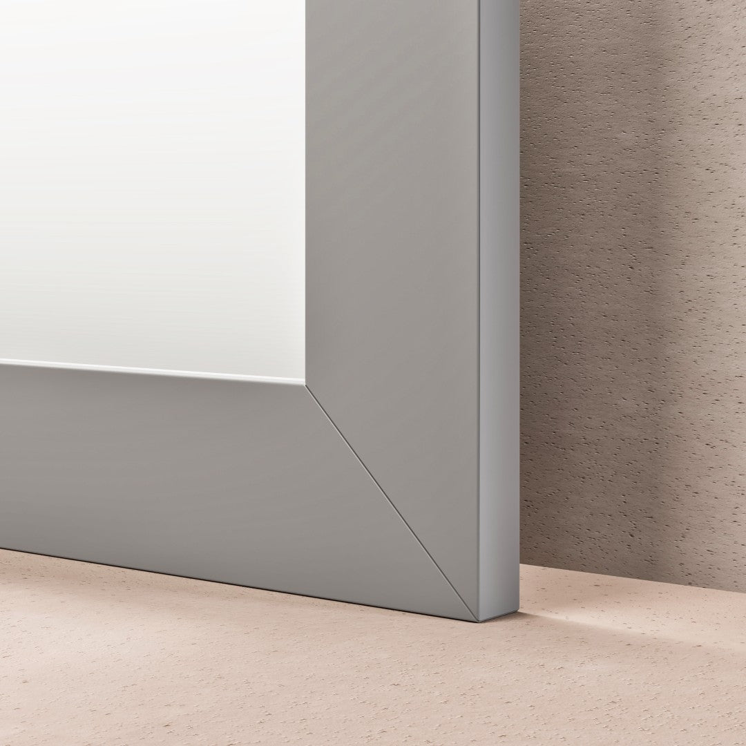 Eviva New York 60" x 30" Rectangular Gray Wooden Framed Mirror