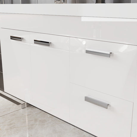 Lugano 36 in. White Wall Mount Single Sink Bath Vanity with Acrylic Top and Integrated Sink