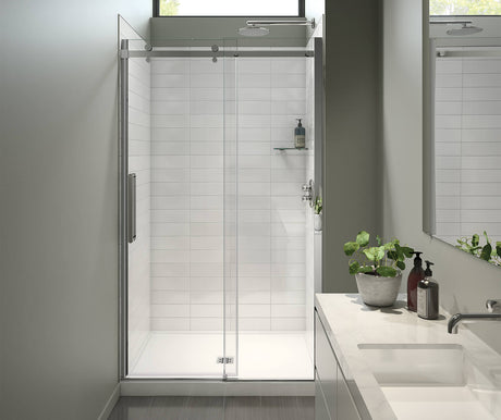 MAAX 138950-900-084-000 Halo Pro 44 ½-47 x 78 ¾ in. 8mm Sliding Shower Door for Alcove Installation with Clear glass in Chrome