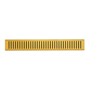 Voltaire 24" Stainless Steel Linear Shower Drain in Brushed Gold