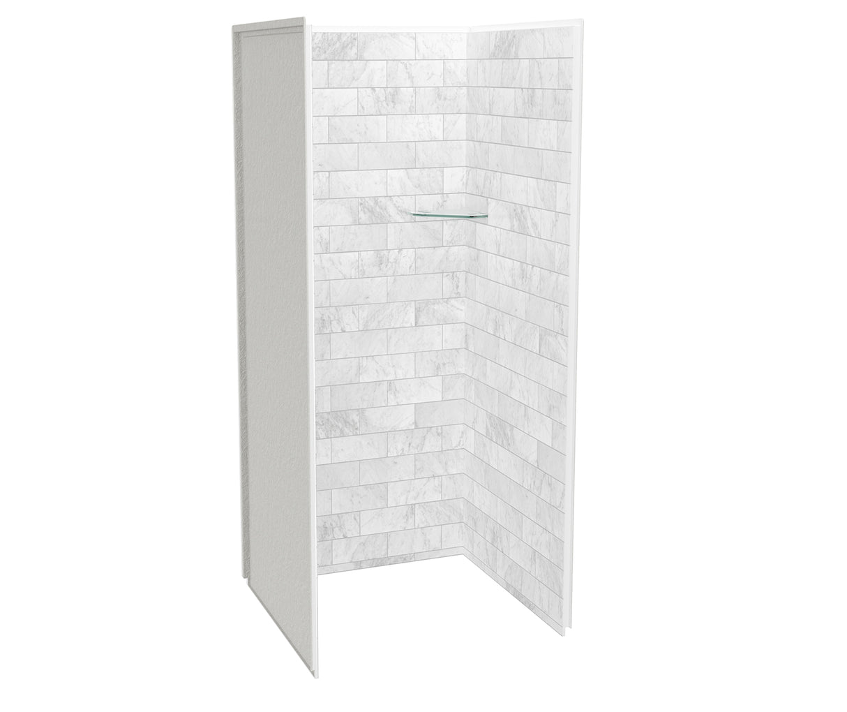 MAAX 107479-307-508 Utile 3636 Composite Direct-to-Stud Three-Piece Alcove Shower Wall Kit in Marble Carrara