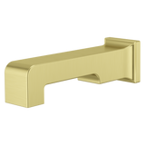 Modern Square Non-Diverting Tub Spout in Brushed Gold