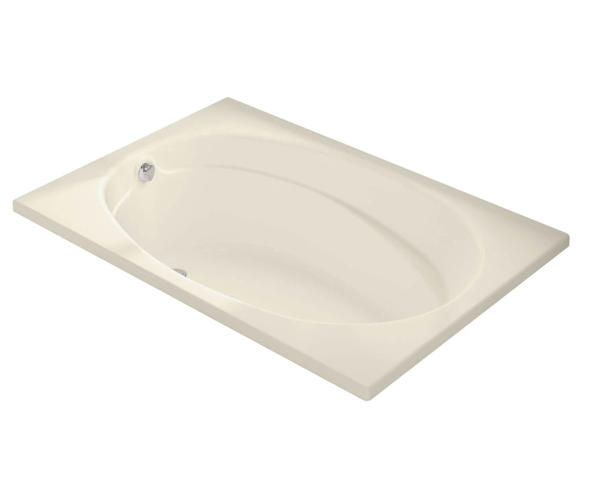 MAAX 100027-000-004-000 Temple 60 x 41 Acrylic Alcove End Drain Bathtub in Bone