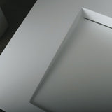 DAX Solid Surface Rectangular Single Bowl Top Mount Bathroom Basin, Matte White DAX-AB-1331