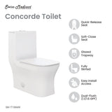 Concorde One Piece Square Toilet Dual Flush 1.1/1.6 gpf in Matte White