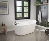 MAAX 106997-000-002-100 Finlay 58 x 32 AcrylX Freestanding End Drain Bathtub in White with White Skirt