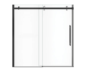 MAAX 138480-900-360-000 Vela 56 ½-59 x 59 in. 8 mm Sliding Tub Door for Alcove Installation with Clear glass in Matte Black and Chrome