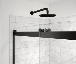 MAAX 136691-900-340-000 Revelation Round 56-59 in. x 70 ½-73 in. 6 mm Bypass Shower Door for Alcove Installation with Clear glass in Matte Black