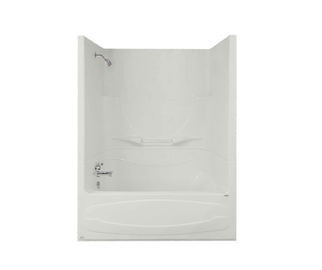 MAAX 105621-091-001-104 Figaro II AFR Acrylic Alcove Left-Hand Drain One-Piece 10 Microjets Tub Shower in White