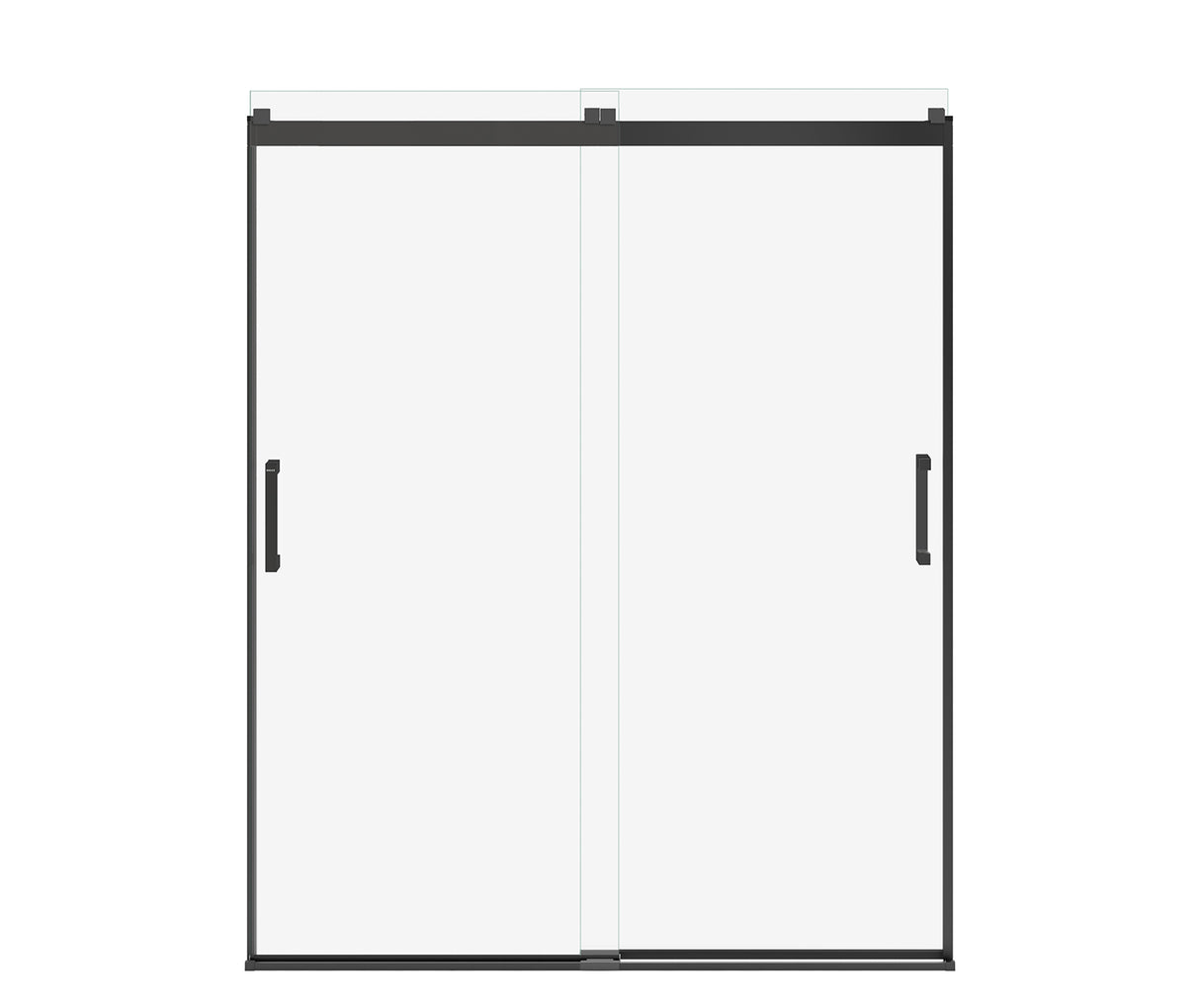 MAAX 135694-900-340-000 Revelation Square 56-59 x 70 ½-73 in. 8mm Bypass Shower Door for Alcove Installation with Clear glass in Matte Black