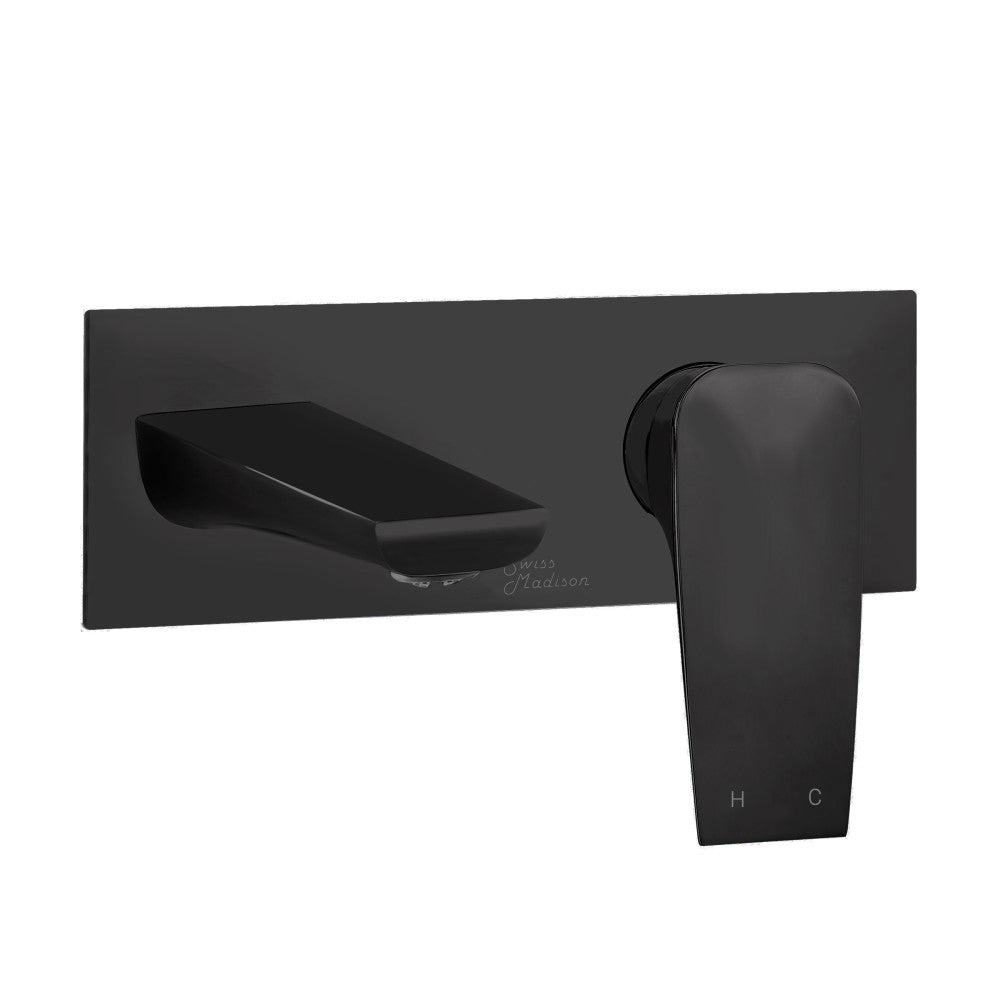 Monaco Single-Handle, Wall-Mount, Bathroom Faucet in Matte Black