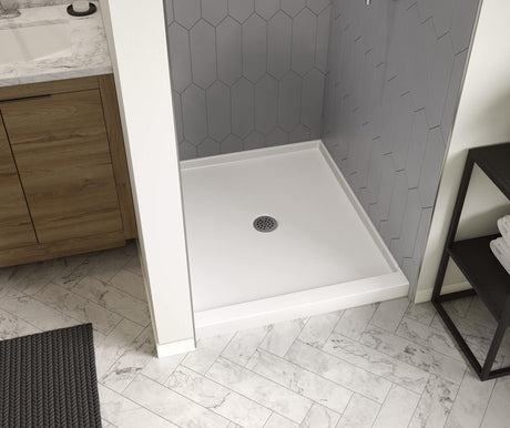 MAAX 106749-000-002-000 Icon 3642 AcrylX Alcove Shower Base with Center Drain in White