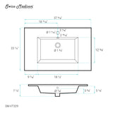 Voltaire 37 Vanity Top Sink with Single Faucet Hole