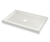 MAAX 410003-543-001-000 B3Round 4836 Acrylic Corner Right Shower Base in White with Anti-slip Bottom with Center Drain