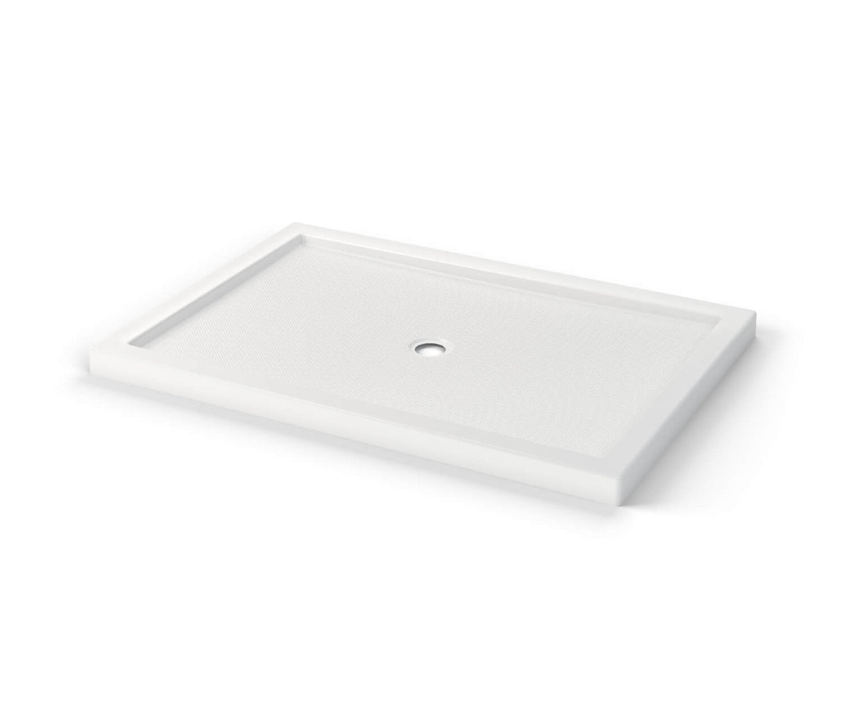 MAAX 410036-543-001-000 B3Round 6042 Acrylic Corner Right Shower Base in White with Anti-slip Bottom with Center Drain