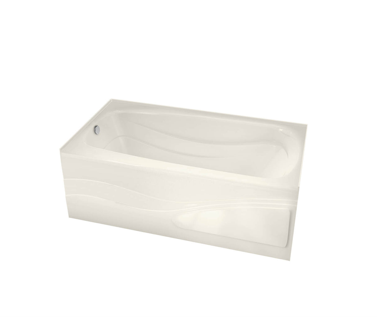 MAAX 102201-003-007-002 Tenderness 6032 Acrylic Alcove Right-Hand Drain Whirlpool Bathtub in Biscuit
