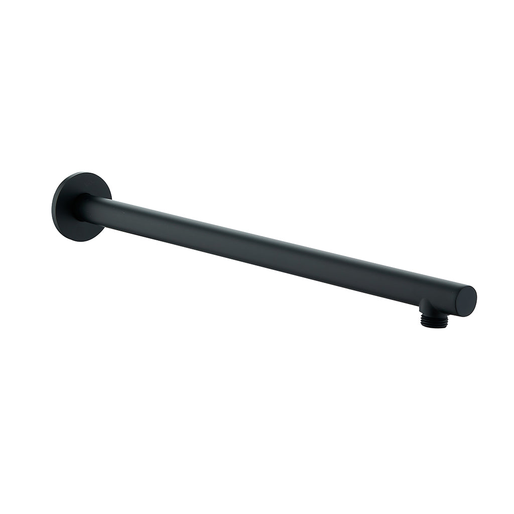 DAX Brass Round Shower Arm, 15", Matte Black DAX-1053-365-BL