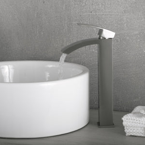 DAX Brass Single Handle Waterfall Vessel Basin Faucet, Brushed Nickel DAX-6690B-BN