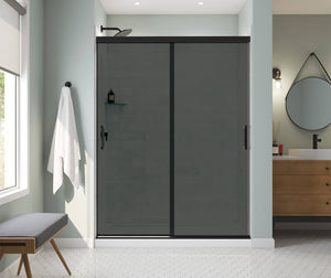 MAAX 136335-973-340-000 Incognito 76 Smoke 56-59 x 76 in. 8mm Bypass Shower Door for Alcove Installation with Dark Smoke glass in Matte Black