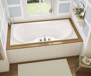 MAAX 101227-091-001-000 Cambridge 72 x 36 Acrylic Drop-in Center Drain 10 Microjets Bathtub in White