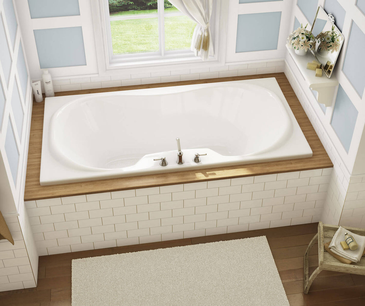 MAAX 101227-108-001-000 Cambridge 72 x 36 Acrylic Drop-in Center Drain Aerosens Bathtub in White