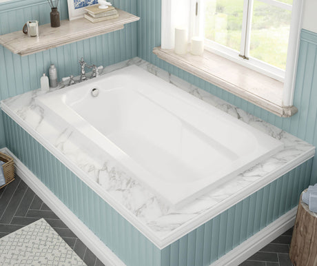MAAX 100103-000-001-000 Tempest 60 x 36 Acrylic Alcove End Drain Bathtub in White