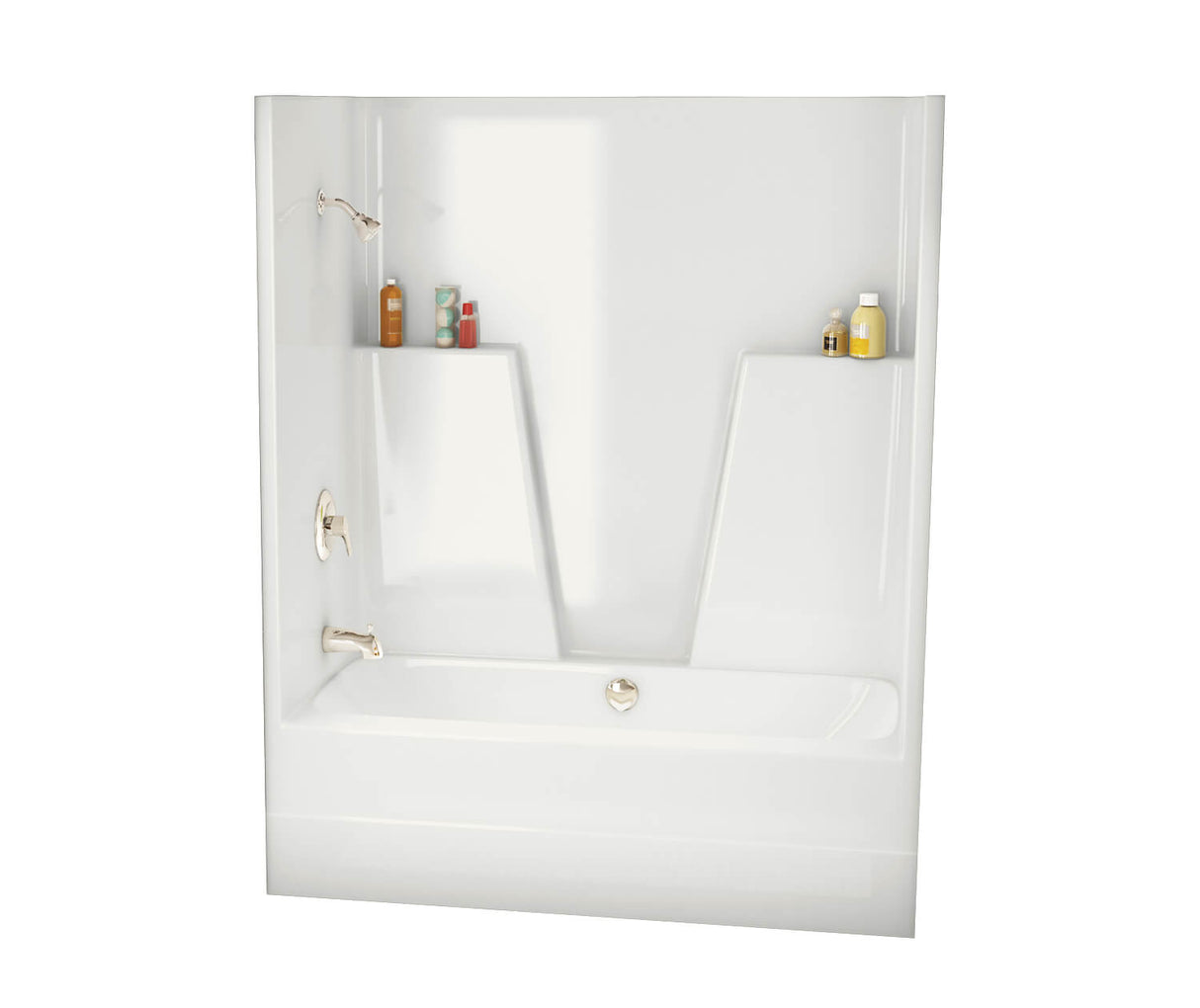 MAAX 140001-003-002 BG6034C AcrylX Alcove Center Drain One-Piece Whirlpool Tub Shower in White