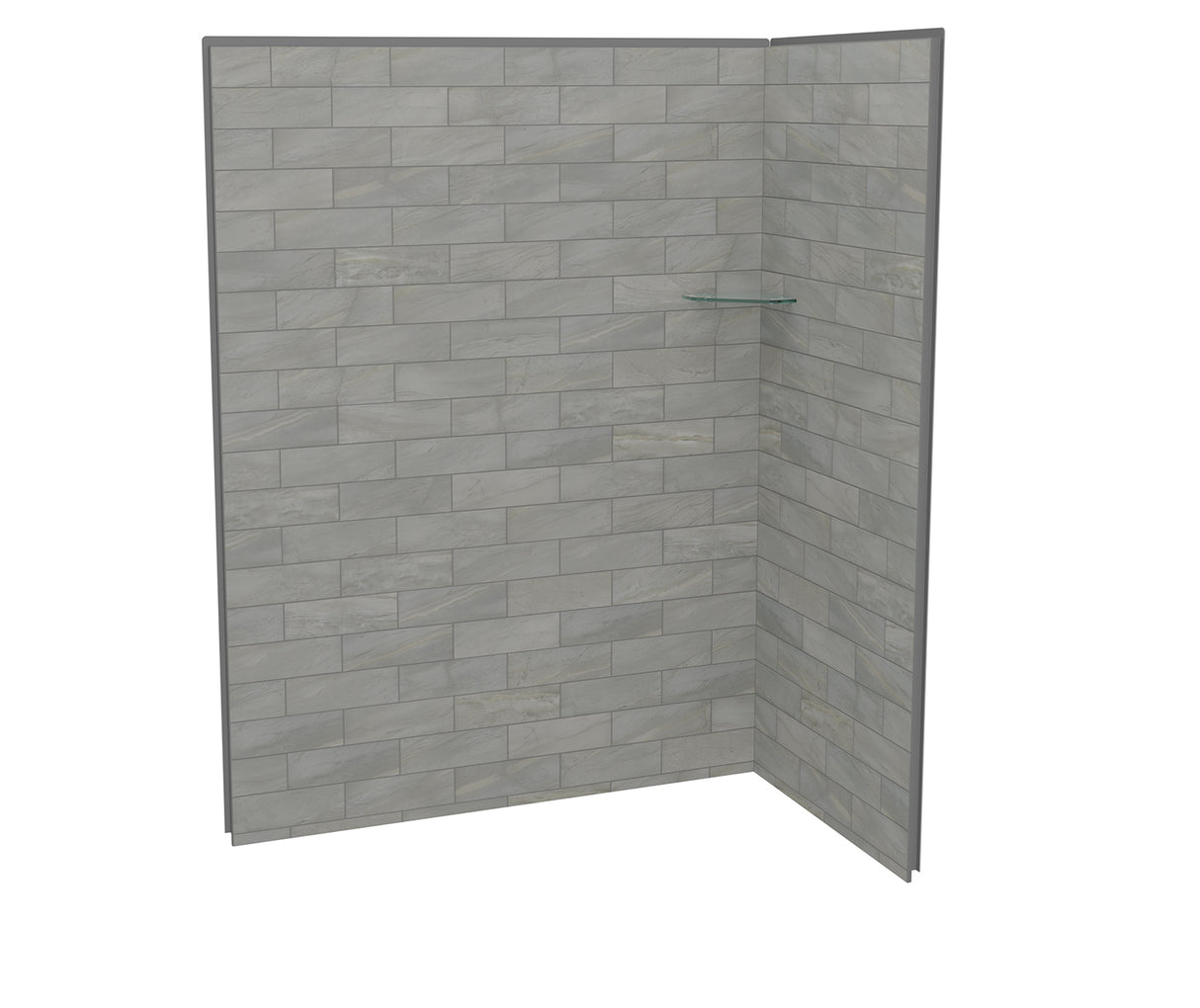 MAAX 107465-312-505 Utile 6032 Composite Direct-to-Stud Two-Piece Corner Shower Wall Kit in Organik Clay