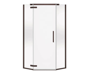 MAAX 137301-900-173-000 Hana Neo-angle 40 x 40 x 75 in. 8mm Pivot Shower Door for Corner Installation with Clear glass in Dark Bronze