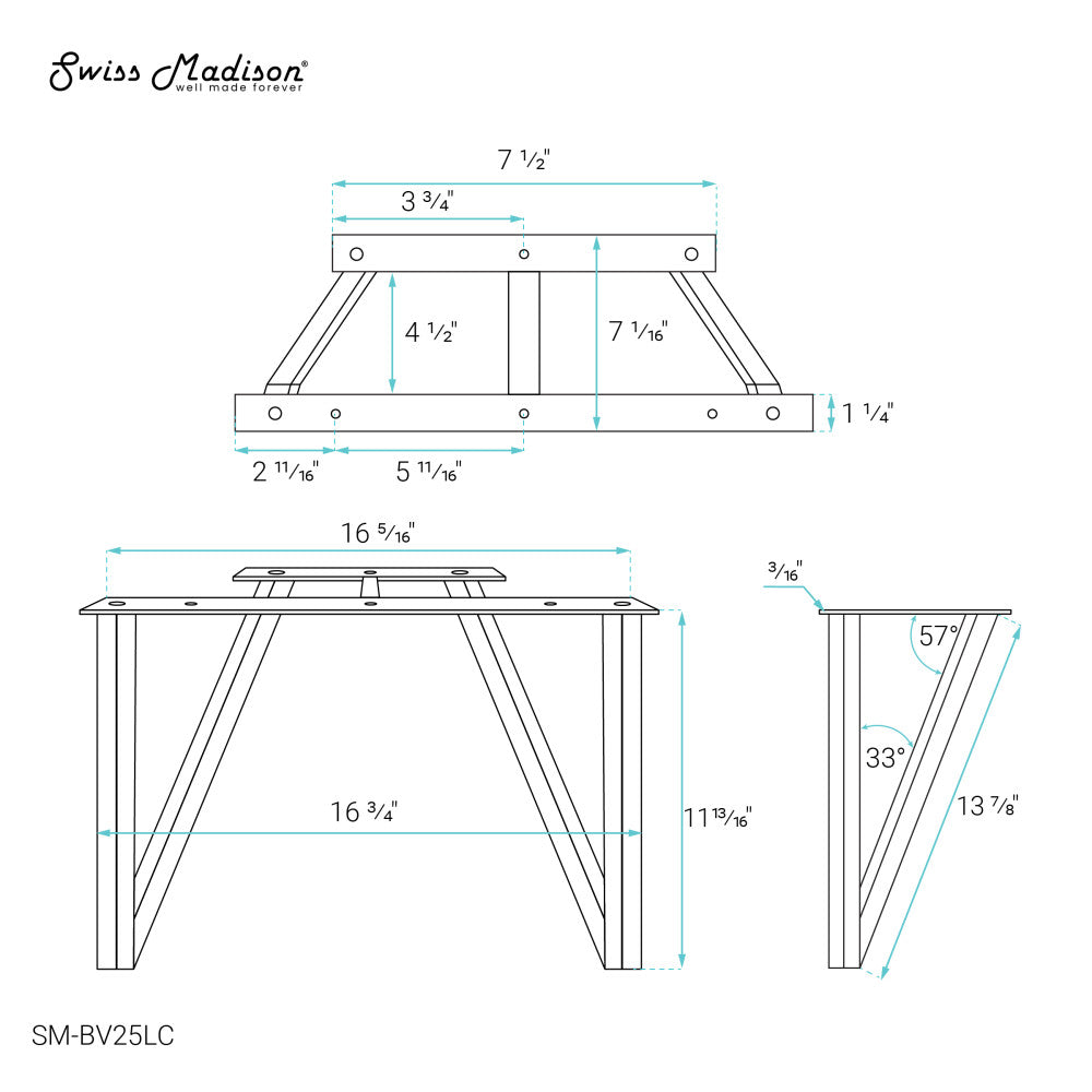 Annecy Vanity Legs Chrome