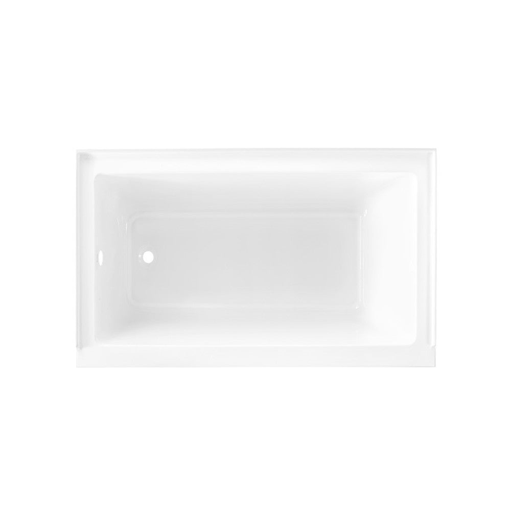 Voltaire 54 in x 30 in Acrylic Glossy White, Alcove, Integral Left-Hand Drain, Bathtub