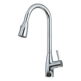 DAX Brass Single Handle Pull Down Kitchen Faucet with Dual Sprayer, Chrome DAX-8782