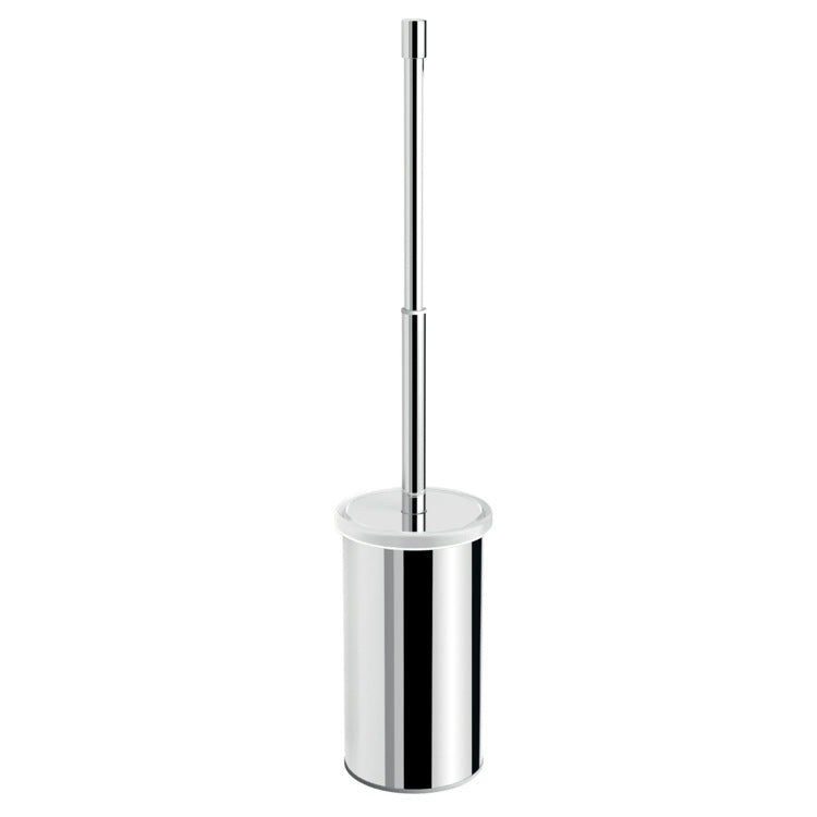 Toilet Brush Holder, Free Standing, Chrome with Telescopic Handle