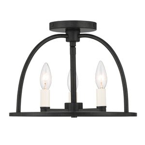 Abbott 3 Light Black Semi Flush Mount ABB-3003-BK_CEILING