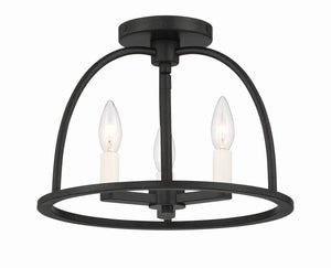 Abbott 3 Light Black Semi Flush Mount ABB-3003-BK_CEILING