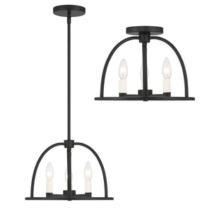 Abbott 3 Light Black Semi Flush Mount ABB-3003-BK_CEILING