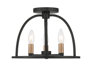 Abbott 3 Light Black Semi Flush Mount ABB-3003-BK_CEILING