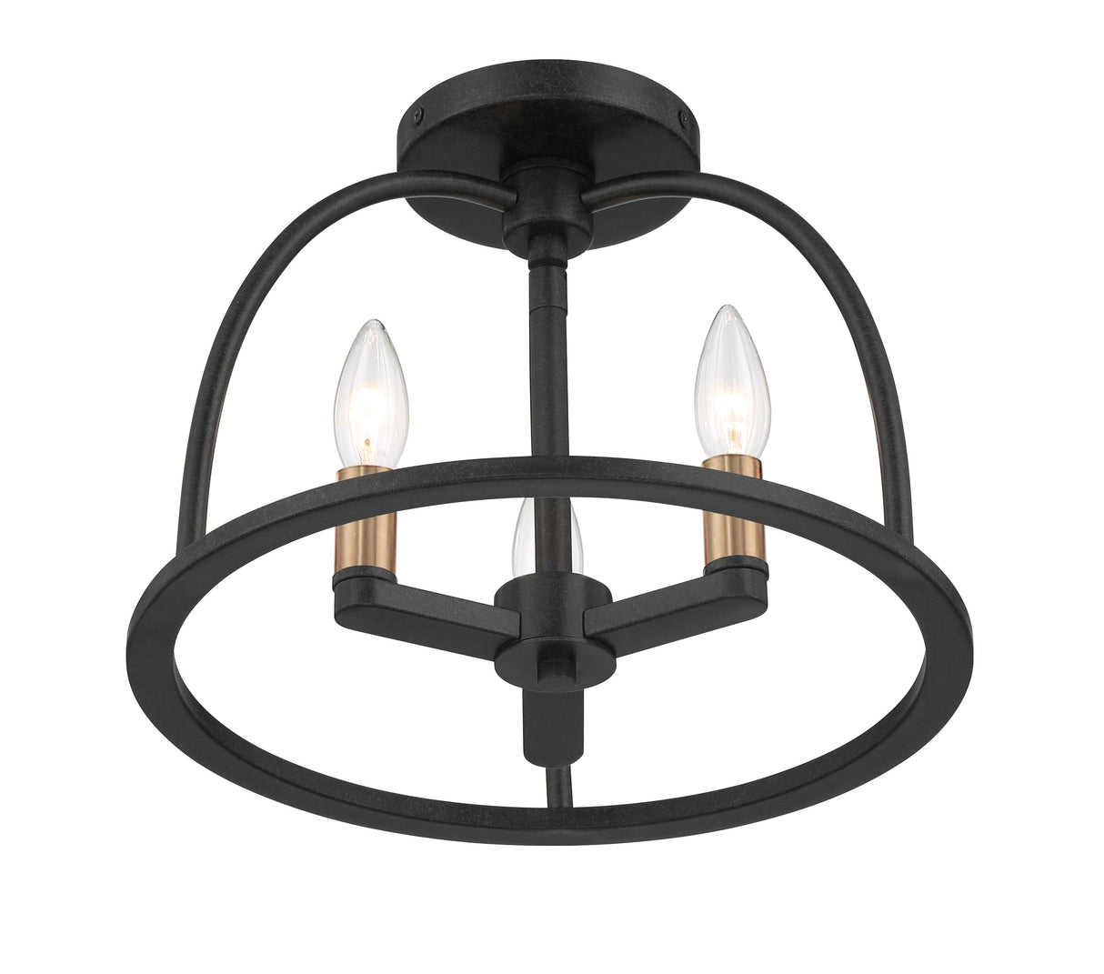 Abbott 3 Light Black Semi Flush Mount ABB-3003-BK_CEILING