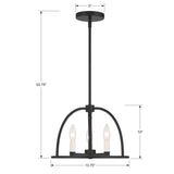 Abbott 3 Light Black Mini Chandelier ABB-3003-BK