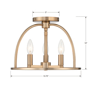 Abbott 3 Light Black Semi Flush Mount ABB-3003-BK_CEILING