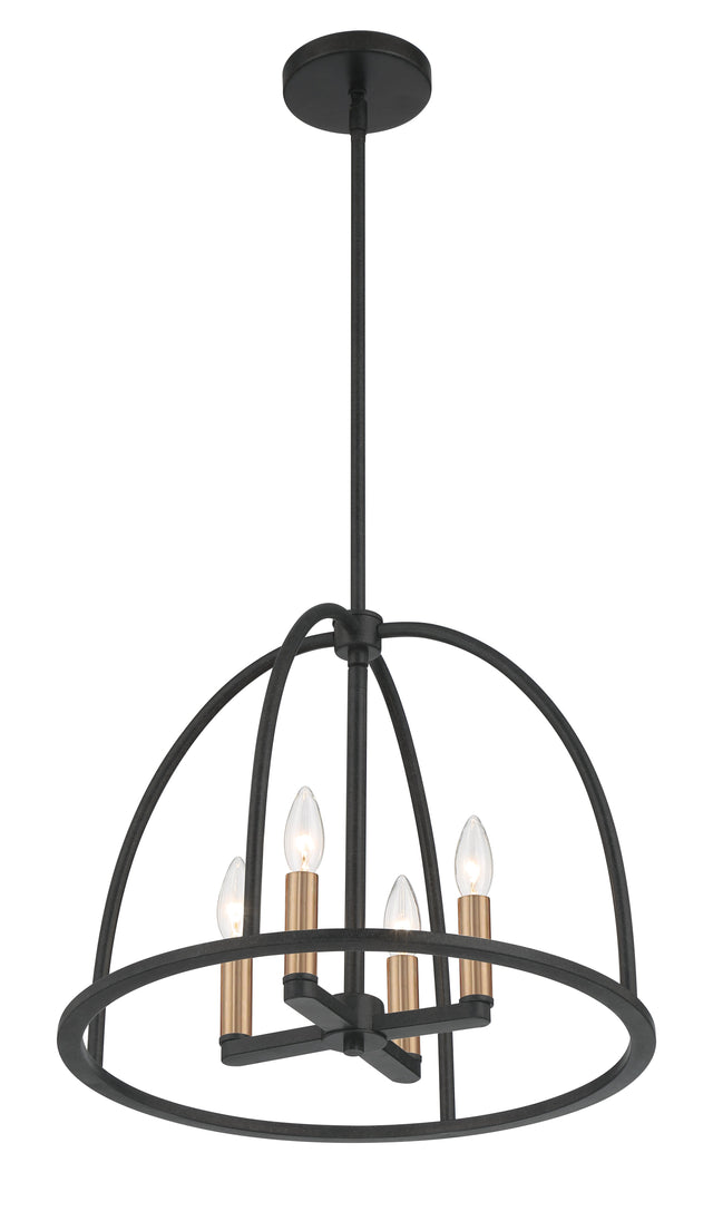 Abbott 4 Light Black Chandelier ABB-3004-BK