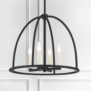 Abbott 4 Light Black Chandelier ABB-3004-BK
