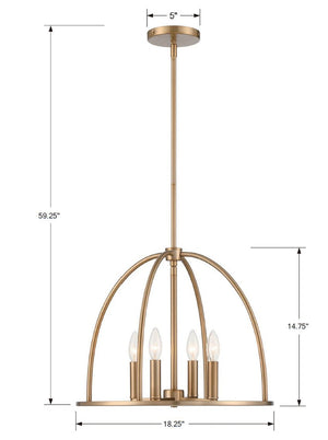 Abbott 4 Light Black Chandelier ABB-3004-BK
